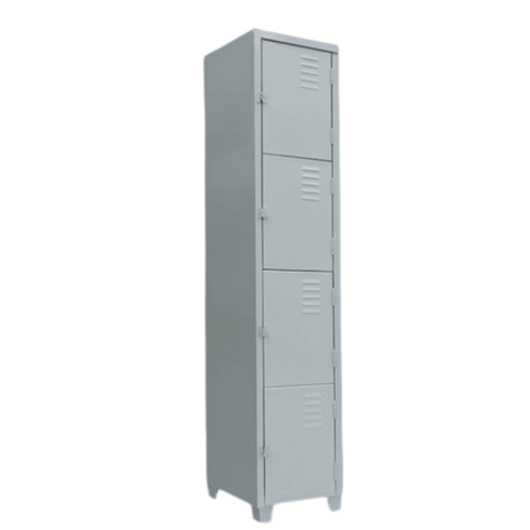 Roupeiro De 4 Portas - Pitão P/ Cadeado - Cinza Escuro - Chapa 26