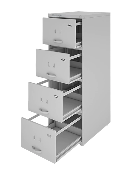 Arquivo De Aço 4 Gavetas Cinza Cristal P/Pasta Suspensa - Imagem 2