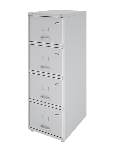 Arquivo De Aço 4 Gavetas Cinza Cristal P/Pasta Suspensa