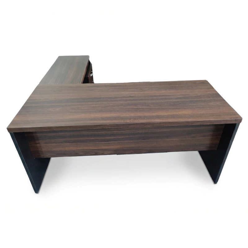 Mesa L Pé De Gaveteiro - Tampo 40 mm - 1,70 m x 1,60 m - London Com Preto - Imagem 6