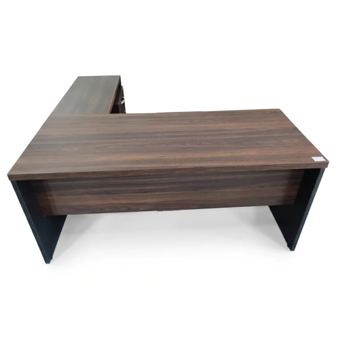 Mesa L Pé De Gaveteiro - Tampo 40 mm - 1,70 m x 1,60 m - London Com Preto - Imagem 3