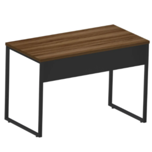 Mesa Reta Industrial 1,20 m x 60 cm - Tampo 25 mm - Nogal Com Preto