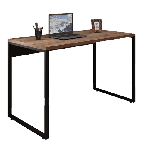 Mesa Reta Industrial 1,35 m x 60 cm - Tampo 25 mm - Sevilha Com Preto
