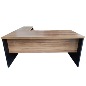 Mesa L Pé De Gaveteiro 4 Gav - Tampo 40 mm - 1,70 m x 1,60 m - Sevilha Com Preto