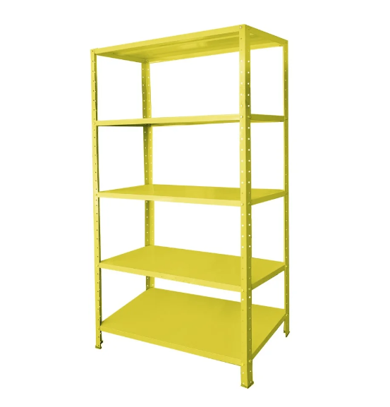 Estante De Aço 5 Prateleiras - 1,80 m x 92 cm x 30 cm - Amarela