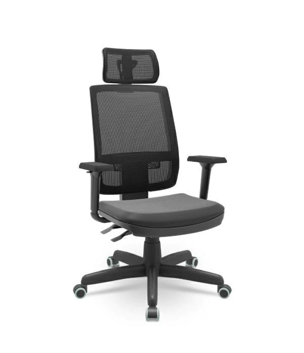 Cadeira Presidente Brizza Em Tela - Braço 3D - Ergonômica - Back System NR17