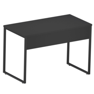 Mesa Reta Industrial 1,20 m x 60 cm - Tampo 25 mm - Preto Com Preto
