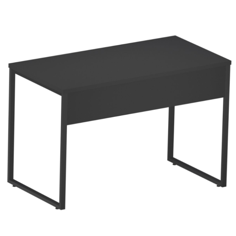 Mesa Reta Industrial 1,20 m x 60 cm - Tampo 25 mm - Preto Com Preto