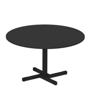 Mesa De Reunião Redonda Pé De Aço - 1,20 m - Tampo em 15 mm - Preto