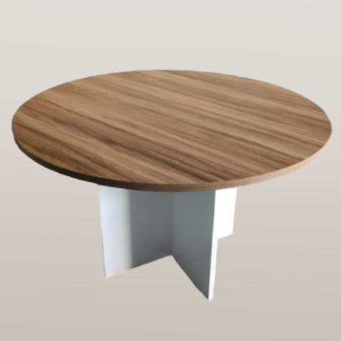 Mesa De Reunião Redonda 25 mm - 1,20 m - Sevilha Com Branco