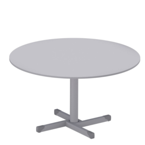 Mesa De Reunião Redonda Pé De Aço - 1,20 m - Tampo em 15 mm - Cinza Cristal