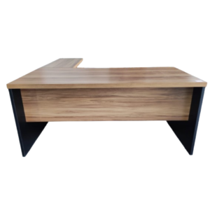 Mesa L Pé Painel - Tampo 40 mm - 1,70 m x 1,60 m - Sevilha Com Preto