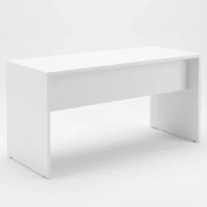 Mesa Reta 1 m x 60 cm - Tampo 25 mm - Branco Com Branco