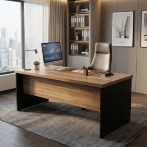 Mesa Reta 1,70 m x 70 cm - Tampo 40 mm - Sevilha Com Preto