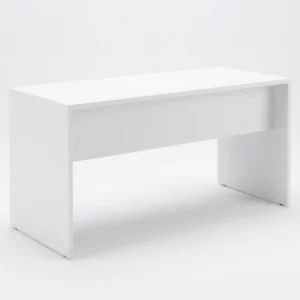 Mesa Reta 80 cm x 60 cm - Tampo 25 mm - Branco Com Branco