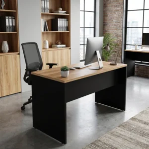 Mesa reta 1,20 m x 60 cm - Tampo 25 mm - Sevilha com preto