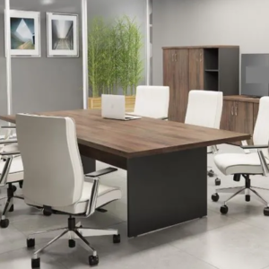 Mesa de Reunião 2 m x 1 m - 40 mm - Nogal Com Preto