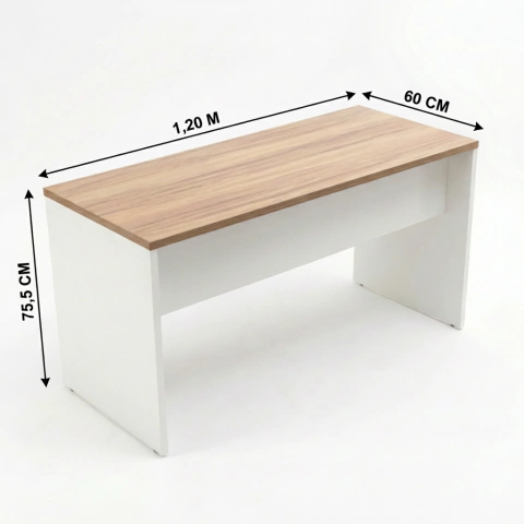 Mesa Reta 1,20 m x 60 cm - Tampo 25 mm - Sevilha Com Branco - Imagem 4