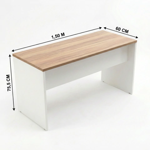 Mesa Reta 1,50 m x 60 cm - Tampo 25 mm - Sevilha Com Branco - Imagem 4