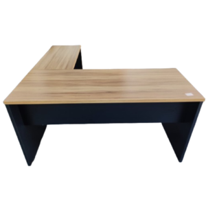 Mesa L Pé Painel - Tampo 25 mm - 1,50 m x 1,50 m - Sevilha Com Preto