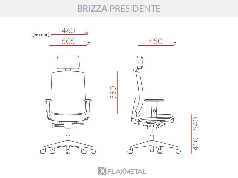Cadeira Presidente Brizza Soft Preta - Ergonômica - NR17 - Imagem 4