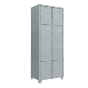 Roupeiro De 8 Portas - Pitão P/ Cadeado - Cinza Escuro - Chapa 26