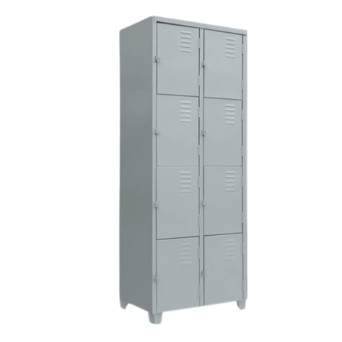 Roupeiro De 8 Portas - Pitão P/ Cadeado - Cinza Escuro - Chapa 26