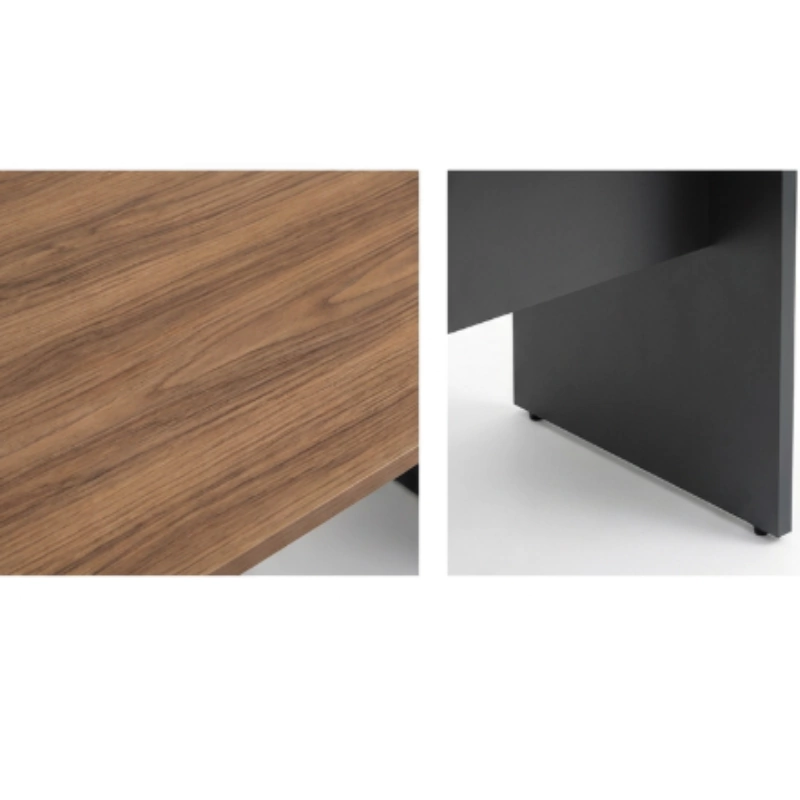 Mesa Reta 1 m x 60 cm - Tampo 25 mm - Nogal Com Preto - Imagem 3