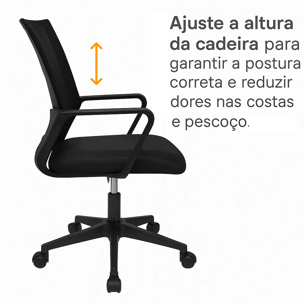 Cadeira Mobix Diretor Em Tela Baixa Giratória Mesh - Imagem 4