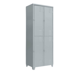 Roupeiro De 4 Portas Grandes - Pitão P/ Cadeado - Cinza Escuro - Chapa 26